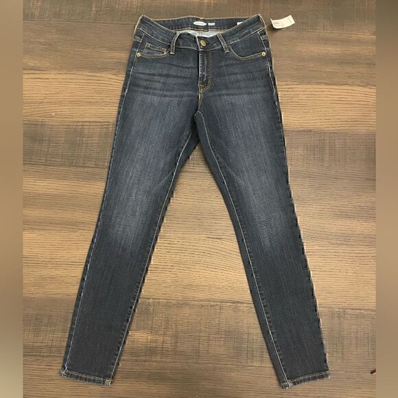 Old Navy Rockstar Super Skinny Denim Jeans Mid-Rise Dark Wash Size 2 Short - Picture 1 of 8